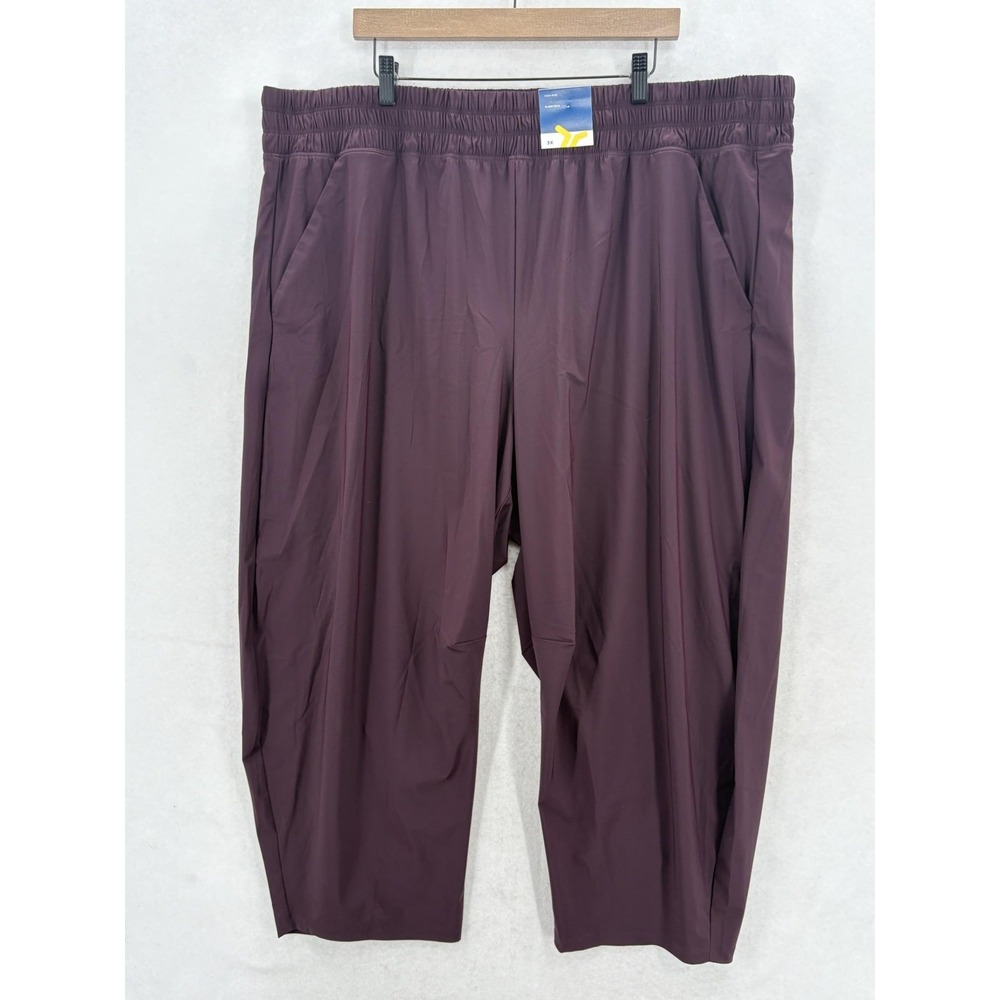 Old Navy SleekTech Go Dry Track Pants Womens 3X Purple High Rise Stretch Gym NWT
